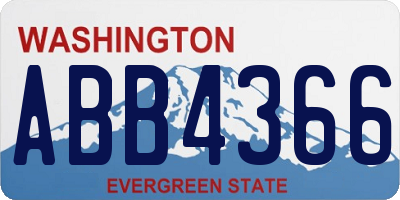 WA license plate ABB4366