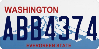 WA license plate ABB4374