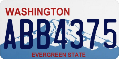 WA license plate ABB4375