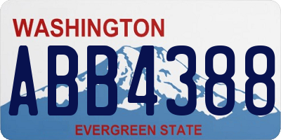 WA license plate ABB4388