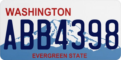 WA license plate ABB4398