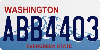 WA license plate ABB4403