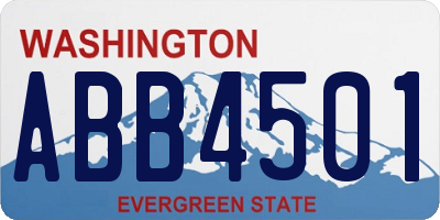 WA license plate ABB4501