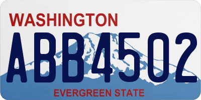 WA license plate ABB4502