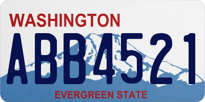 WA license plate ABB4521