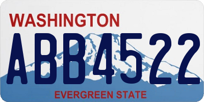 WA license plate ABB4522