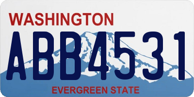 WA license plate ABB4531