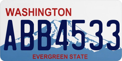 WA license plate ABB4533