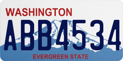 WA license plate ABB4534