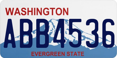 WA license plate ABB4536