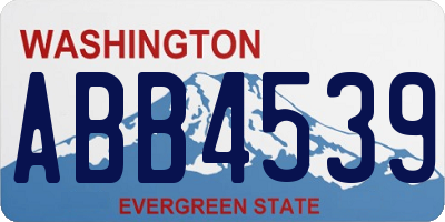 WA license plate ABB4539