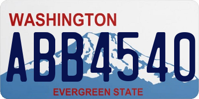WA license plate ABB4540