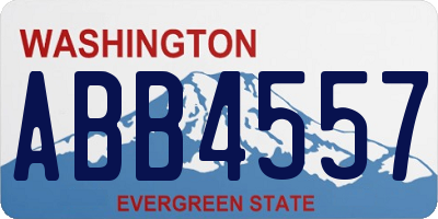 WA license plate ABB4557