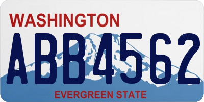 WA license plate ABB4562
