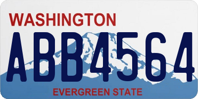 WA license plate ABB4564