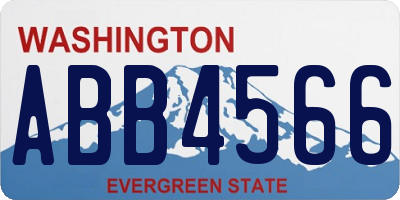 WA license plate ABB4566