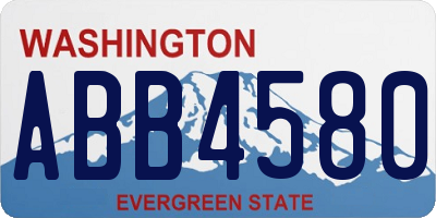WA license plate ABB4580