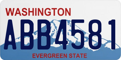 WA license plate ABB4581