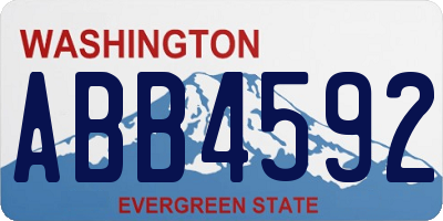 WA license plate ABB4592