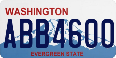 WA license plate ABB4600
