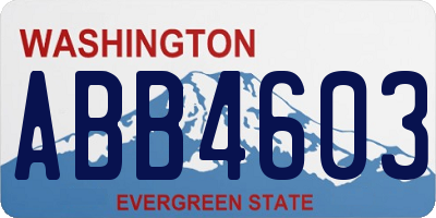 WA license plate ABB4603