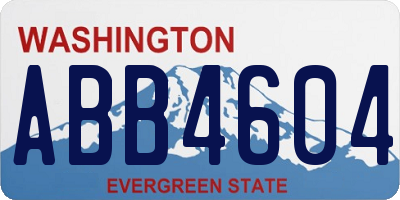 WA license plate ABB4604
