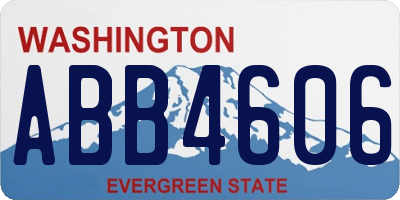 WA license plate ABB4606
