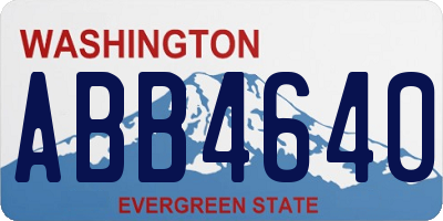 WA license plate ABB4640