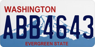 WA license plate ABB4643