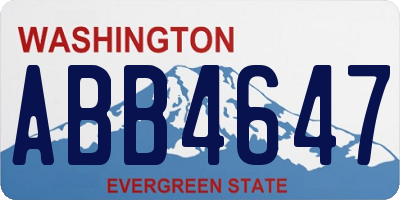 WA license plate ABB4647