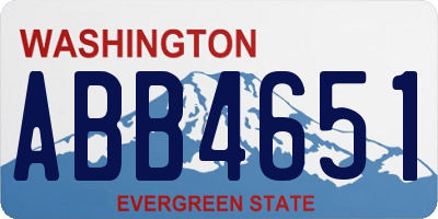 WA license plate ABB4651