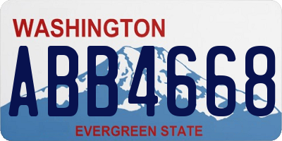 WA license plate ABB4668