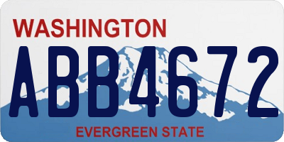 WA license plate ABB4672