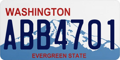 WA license plate ABB4701