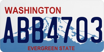 WA license plate ABB4703