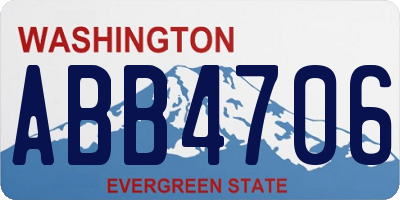 WA license plate ABB4706