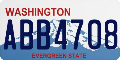 WA license plate ABB4708