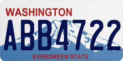 WA license plate ABB4722
