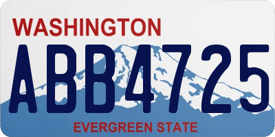 WA license plate ABB4725