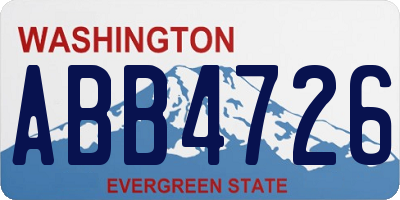 WA license plate ABB4726