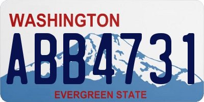 WA license plate ABB4731