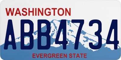 WA license plate ABB4734