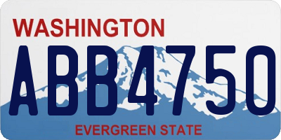 WA license plate ABB4750
