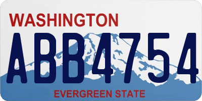 WA license plate ABB4754