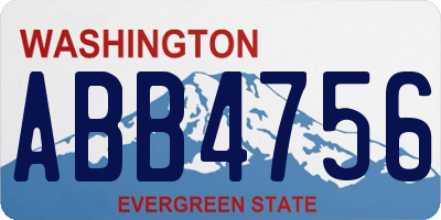 WA license plate ABB4756
