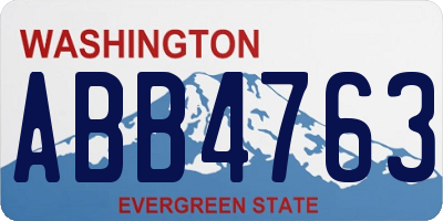 WA license plate ABB4763