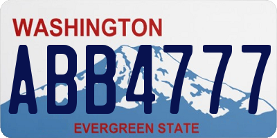 WA license plate ABB4777