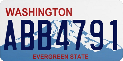 WA license plate ABB4791