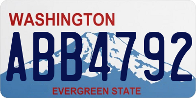 WA license plate ABB4792