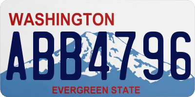 WA license plate ABB4796